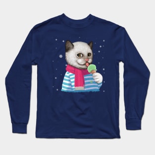 Cat and Ice cream Long Sleeve T-Shirt